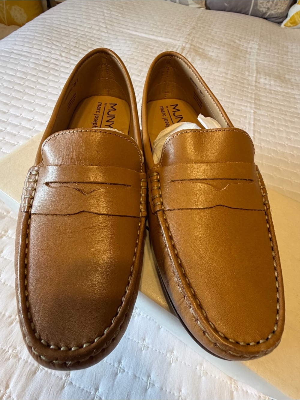 Marc Joseph Naples Tan Leather Penny Loafers women’s - Picture 2 of 10